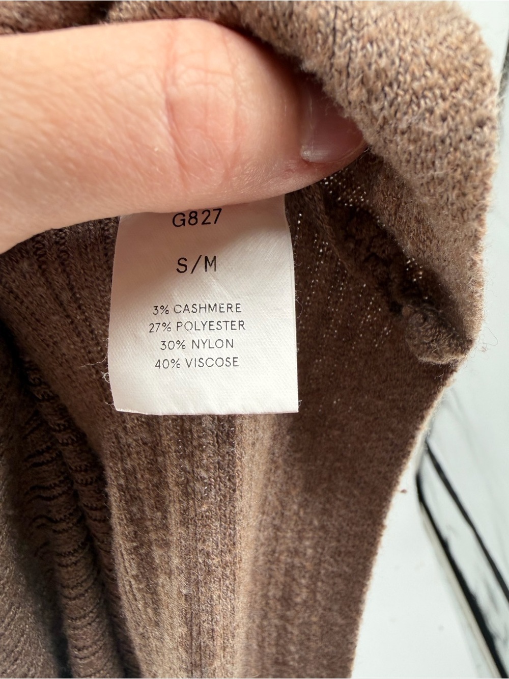 Women's Ribbed Boatneck Sweater in Taupe dolman sleeve - Picture 10 of 10